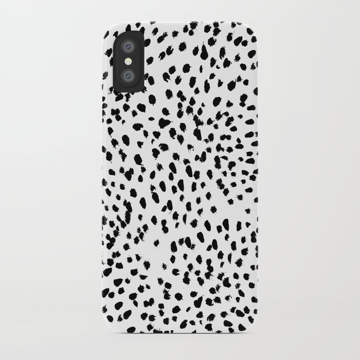 Nadia - Black and White, Animal Print, Dalmatian Spot, Spots, Dots, BW iPhone Case