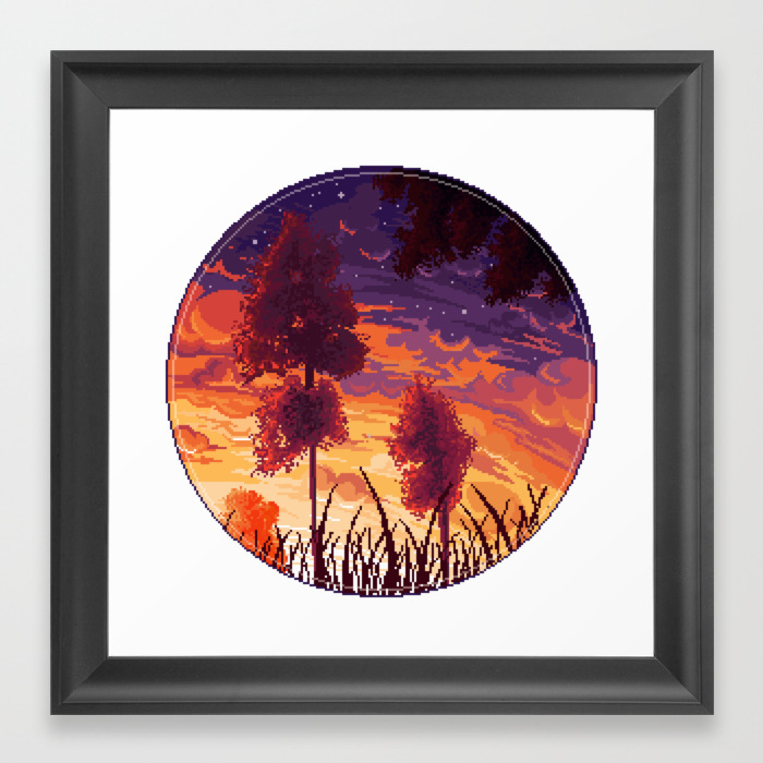Sunset Aesthetic Framed Art Print By Erien Society6