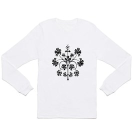 Tree Long Sleeve T Shirt | Nature, Pastel, Black And White, Pop Art, Plants, Pattern, Illustration, T Shirts, T Shirt, Chalk Charcoal 