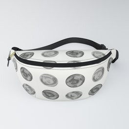 Painted Moons in Black and White Fanny Pack