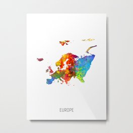 Europe Watercolor Map Metal Print | Europepainting, Europemap, Europe, Continent, Asbtract, Mappainting, Watercolor, Tompsett, Michaeltompsett, Watercolormap 