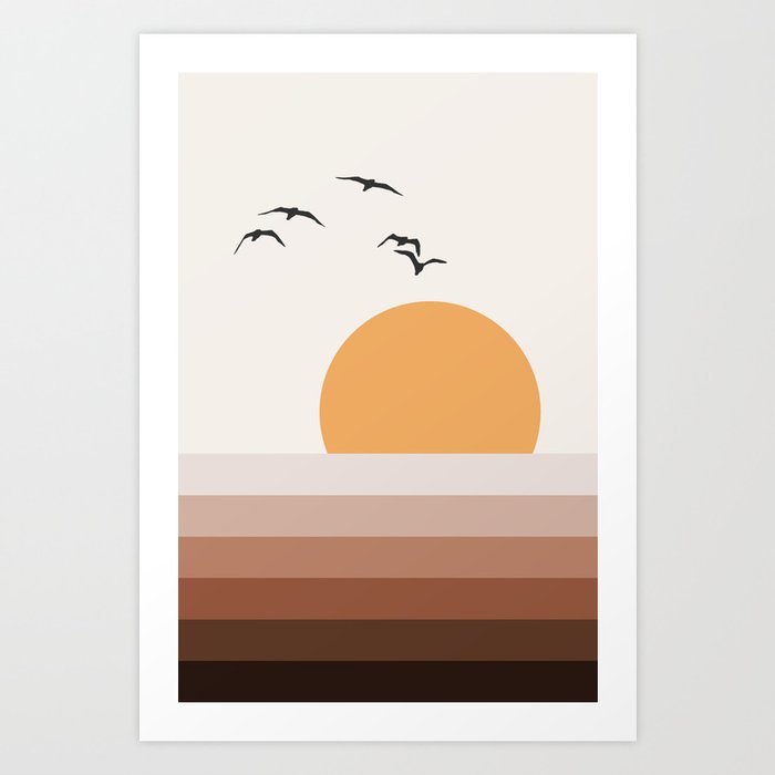 Minimalist geometric landscape 1 Art Print by DP Design Art Society6