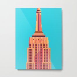 Empire State Building New York Art Deco - Cyan Metal Print | Newyork, Artdeco, Skyscraper, Architecture, Empirestate, Graphicdesign, Manhattan 