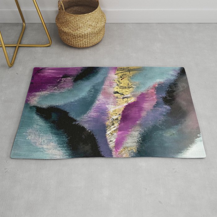 Gemini A Vibrant Colorful Abstract Piece In Gold Purple Blue