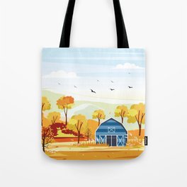 Autumn on the Farm Illustration Tote Bag