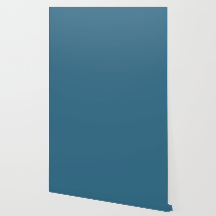 Dark Sky Blue Solid Color Wallpaper By Podartist Society6