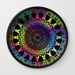 Rainbow Kaleidoscope Mandala Wall Clock | Medallionpattern, Dreamcatcher, Mandalas, Mandalapattern, Medallion, Graphicdesign, Mandala, Kaleidoscopes, Psychedelic, Pattern 