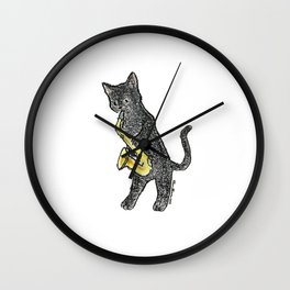 Reed Meowtet: Jax Wall Clock | Meowtet, Drawing, Saxophone, Colored Pencil, Ink Pen, Band, Cat, Orchestra, Musiccat, Music 