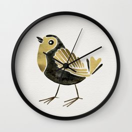 24-Karat Goldfinches Wall Clock | Gnatcatcher, Yellow, Kingfisher, Animal, Warbler, Songbirds, Nature, Adorable, Feathers, Illustration 