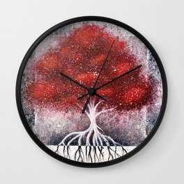 The Red Tree Wall Clock