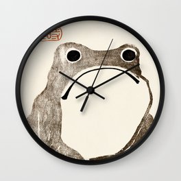 Unimpressed Frog Meika Gafu by Matsumoto Hoji 1814 - Frog Wall Clock | Bathroom, Funnypictures, Ukiyo E, Vintage, Cutefrog, Trippy, Cooldrawings, Japaneseart, Bathroomdecor, Kawaii 