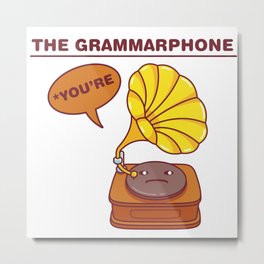 The Grammarphone - Funny Gramophone Wordplay Metal Print
