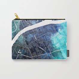 Detroit Michigan Map Navy Blue Turquoise Watercolor USA States Maps Carry-All Pouch | Detroitprint, Citymap, Map, Touristgift, Watercolor, Usaprint, Streetmap, Navyblue, Homeofficedecor, Graphicdesign 