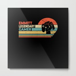 Emmitt Legendary Gamer Personalized Gift Metal Print | Deaths, Basically, Game, Shirt, Cool, Xp, Funny, Legendary, Respawns, Quits 