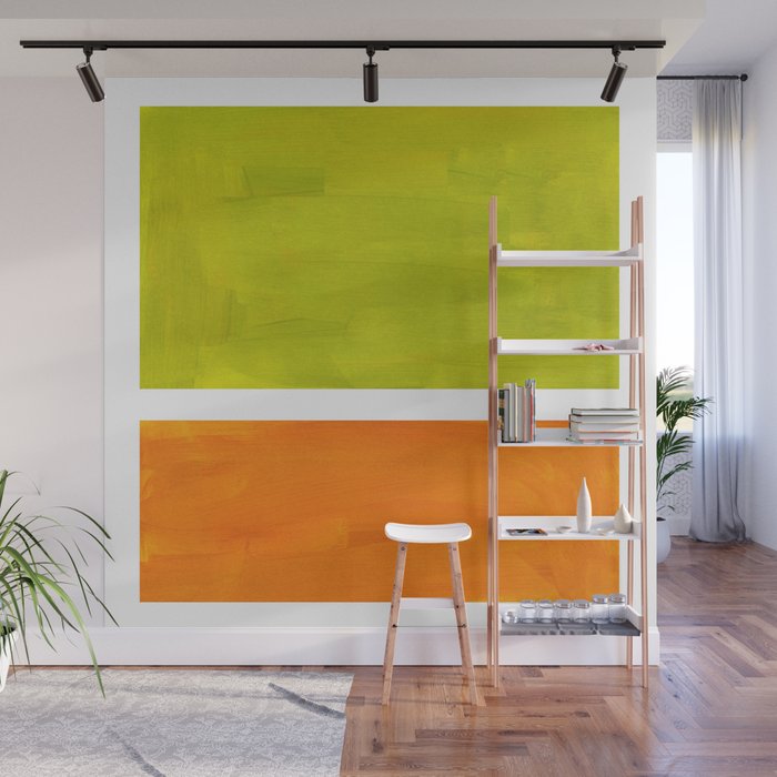 Retro Lime Green Minimalist Abstract Color Block Rothko Midcentury