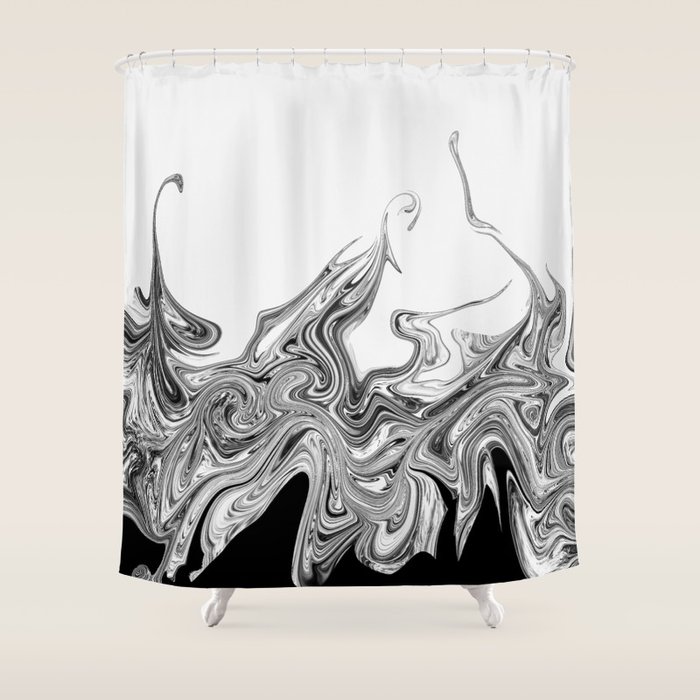 Modern Contemporary Black And White Abstract Shower Curtain By Artaddiction45 Society6