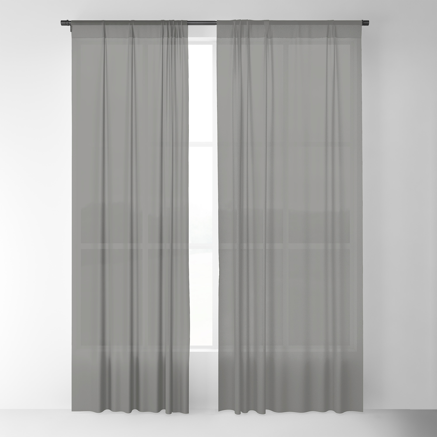 Solid Color Pantone Beluga 19 0405 Dark Gray Brown Sheer Curtain By Simplysolids Society6