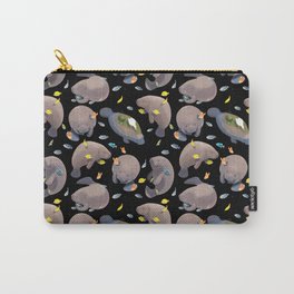 All-Over Adorable Manatee Print Carry-All Pouch | Wild, Dugong, Nature, Wildlife, Seacow, Logo, Background, Sea, Icon, Animal 
