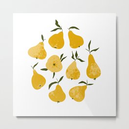 Yellow pear Metal Print | Graphicdesign, Yellow, Pattern, Collage, Relax, Digital, Vector, Fruit, Texture, Tropical 