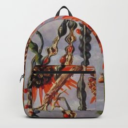 Flowering Red Coral Tree Tropical Flowers still life painting Backpack | Caribbean, Coraltree, Sunflowers, Dahlia, Island, Orchids, Painting, Mexico, Hibiscus, Redflowers 