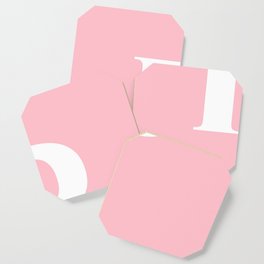 P MONOGRAM (WHITE & PINK) Coaster