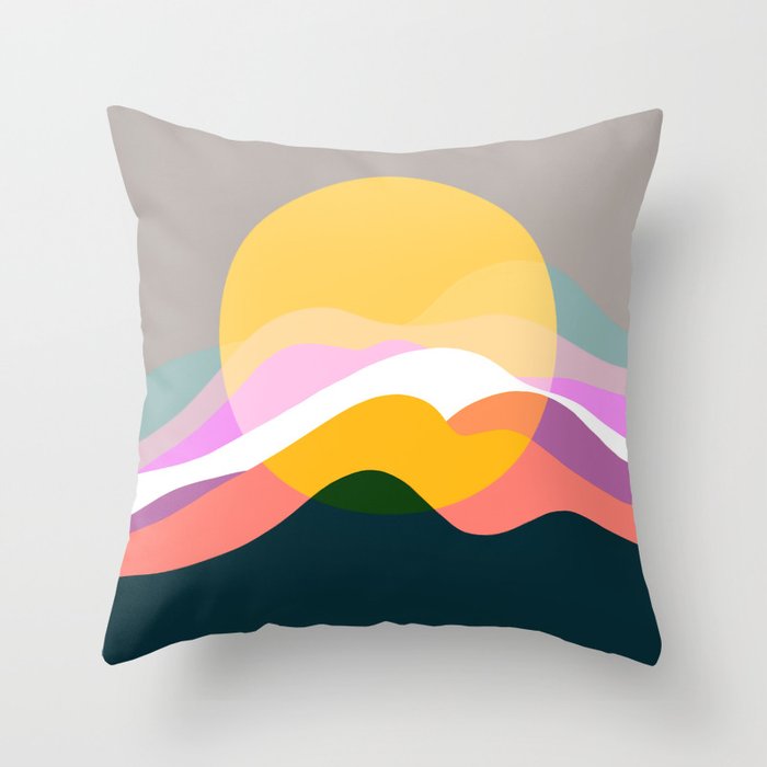 Sunrise From Mountain Throw Pillow