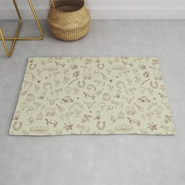 WILD WEST ADVENTURES Rug | Horse, Graphicdesign, Country, Cowboy, Western, Monochrome, Toile, Equestrian, West, Animal 