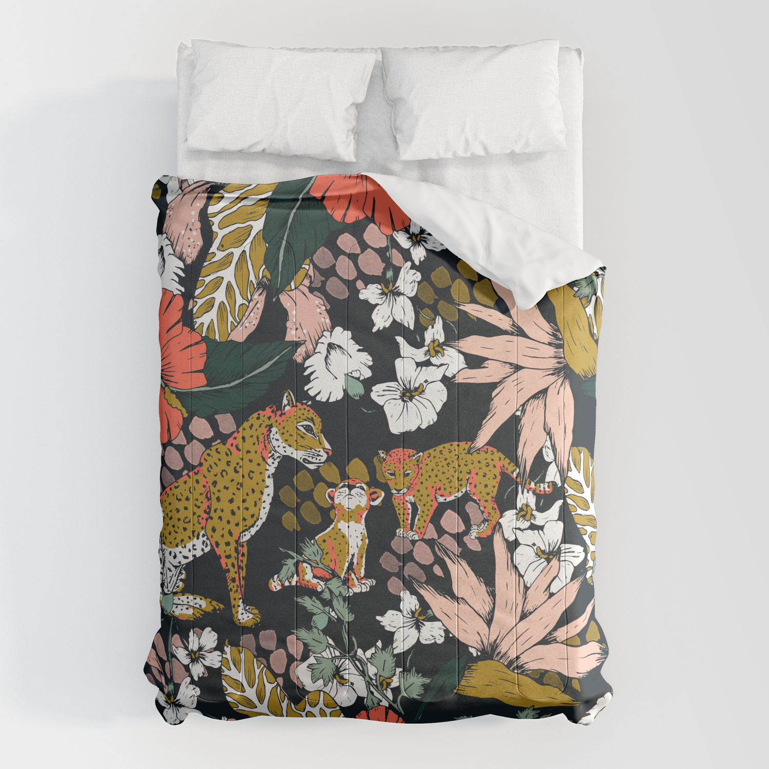 Animal print dark jungle Comforter by mmartabc | Society6