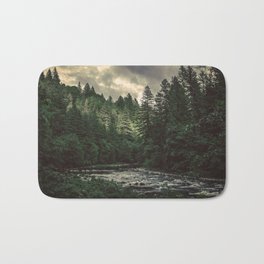 Pacific Northwest River - Nature Photography Badematte | Graphic Design, Mountains, Mountain, Painting, Sky, Drawing, Photo, Digital, Green, Graphicdesign 