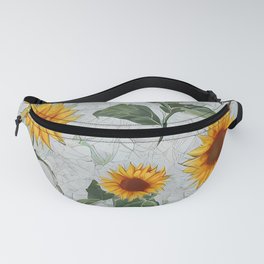 Sunflower Bouquet | Sunflower Pattern | Botanical Floral Watercolor | Yellow Flowers | Digital Wall  Fanny Pack