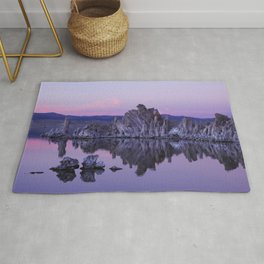 Mono Lake (California) Rug | Rock, Gray, Lake, Photo, Formation, Mountain, Lavender, Etienne, Pink, Navy 