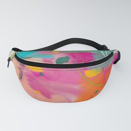 mixed abstract brush color study art 1 Fanny Pack