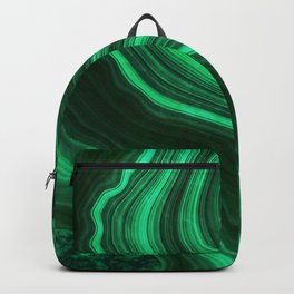 Malachite Texture 08 Backpack | Geode, Agate, Veins, Abstract, Green, Mineral, Malachite, Ink, Marble, Watercolor 