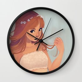 Summer Wall Clock | Bright, Painting, Summer, Digital, Illustration, Cute, Girl, Digitalart 