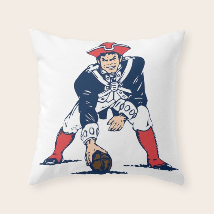 NE Pats Retro Throw Pillow by gunnahunna123 | Society6