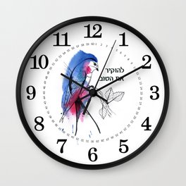 Inspiration Bird - Appreciate the good Wall Clock | Fly, Colorfull, Leafs, White, Letters, Watercolor, Drawing, Bird, Freedom, Birds 