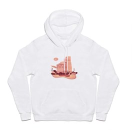 Edificio Natural Hoody | Warmcolors, Ilustration, Grain, Curated, Graphicdesign, Pink, Nature, Digital, Building, Texture 