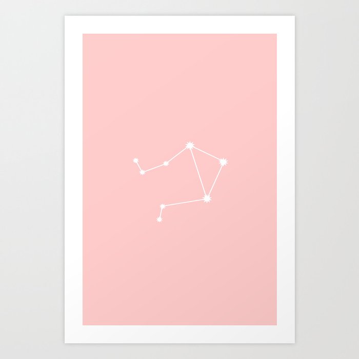 Libra Star Sign Soft Pink Art Print by beyondtheclouds | Society6