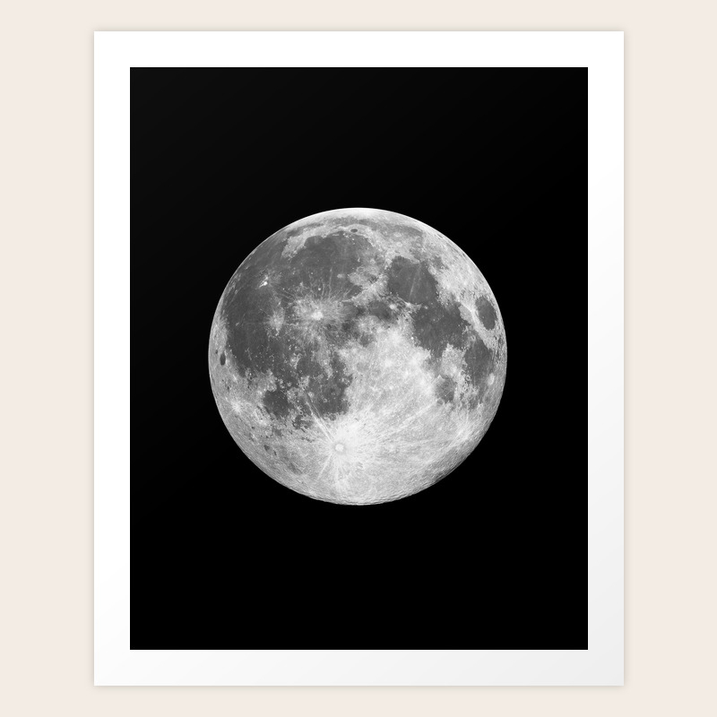 Full Moon Print Black White Photograph New Lunar Eclipse Poster Bedroom Home Wall Decor Art Print By Themotivatedtype Society6