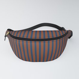 Vertical brown and blue striped pattern - cherry wood and navy blue stripes Fanny Pack