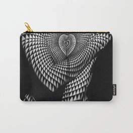 0622-JAL Heart Shape Pattern on Breasts and Nude Body Abstracted by Optical Patten Carry-All Pouch | Digital, Naked, Black and White, Abstract, Graphic, Tasteful, Beautiful, People, Nude, Woman 