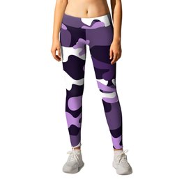 Purple White Black Urban Explorer Girly Camo Pattern Leggings | Mauvecamo, Girlychic, Lilaccamo, Minimalistdecor, Minimalismart, Boldcolors, Ombrecolors, Purplecamo, Trendyabstract, Monochromeminimal 