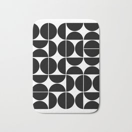 Mid Century Modern Geometric 04 Black Badematte | Geometric, Shapes, Curated, Modern, Nordic, Monochrome, Midcenturymodern, Digital, Scandinavian, Pattern 