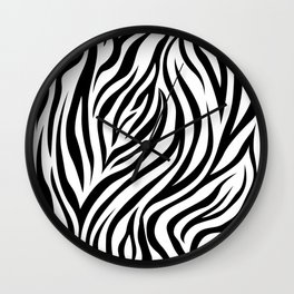 zebra pattern / full animal Wall Clock | Orange, Black, Stripes, Pattern, Cow, Shark, Zebra, Pikaole, Cute, Kawaii 