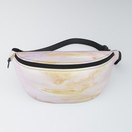 Modern Pink and Gold Watercolor Brush Strokes Fanny Pack