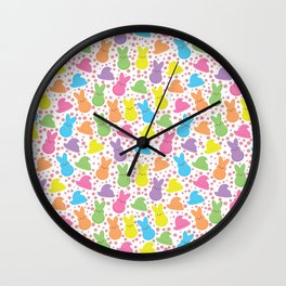 Peeps Easter Candy Pattern Wall Clock | Marshmellow, Graphicdesign, Food, Pidesignprints, Cutefood, Peepbunnies, Holidaycandy, Peepscandy, Pastel, Candies 