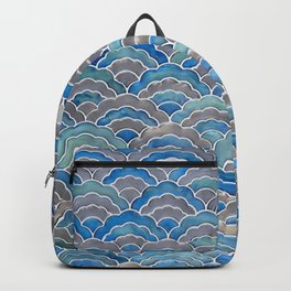 Blue Ripple Backpack | Design, Simple, Colourful, Graphicdesign, Print, Decor, Abstract, Trendy, Pillow, Shape 