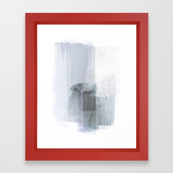 Blue Grey Minimalist Abstract Painting Framed Art Print By Mininst Society6