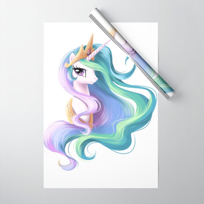 Beautiful Unicorn Drawing Wrapping Paper By Gomeans Society6