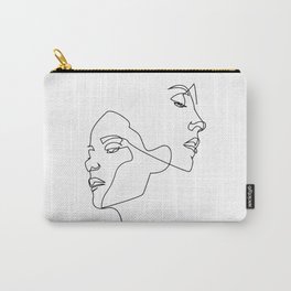 Line Art Abstract Continuous Line Drawing of Set Faces And Hairstyle Line art Valentines Day Gifts Carry-All Pouch | Continuous Line Art, Line Art Love, Line Drawing Faces, Abstract Faces, Twins, Face Line, Line Art Portrait, Romance, Abstract Art, Outline 